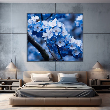 Blue Cherry Blossom Painting